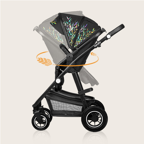 lionelo Amber 3 w 1 Black Silver — Wózek wielofunkcyjny